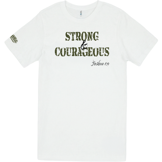 Strong & Courageous Crew Tee- White