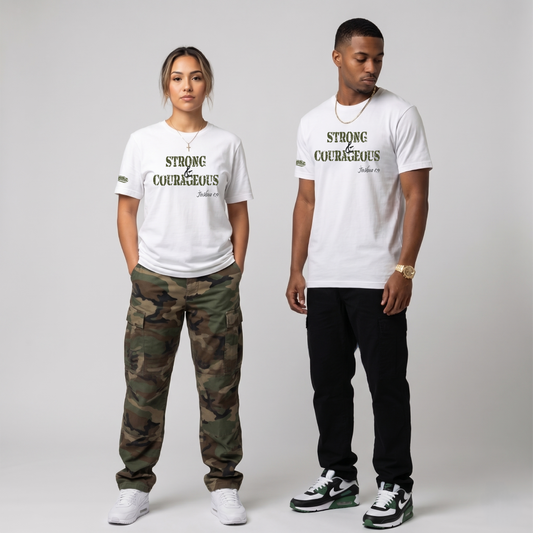 Strong & Courageous Crew Tee- White