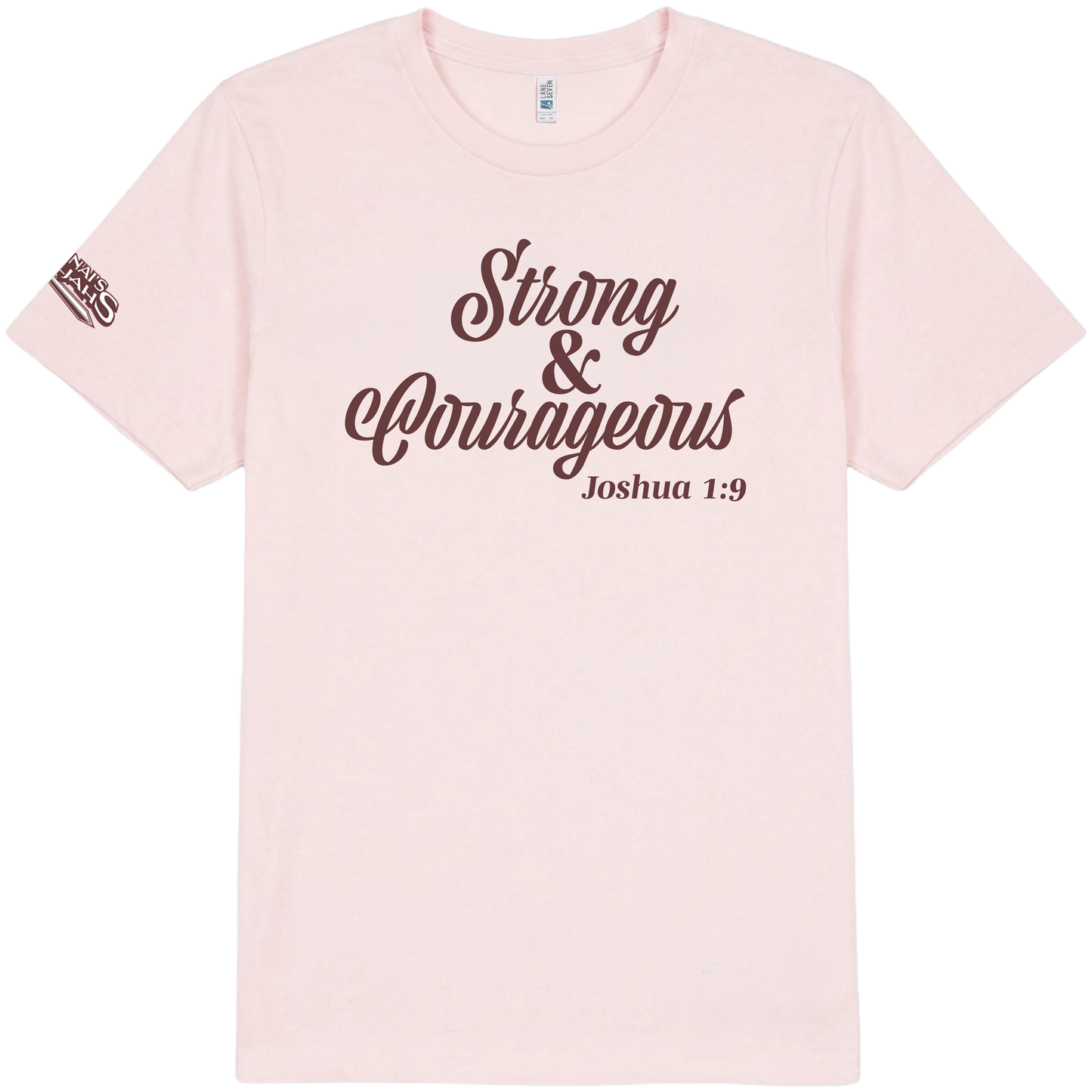 Strong & Courageous Crew Tee - Pink